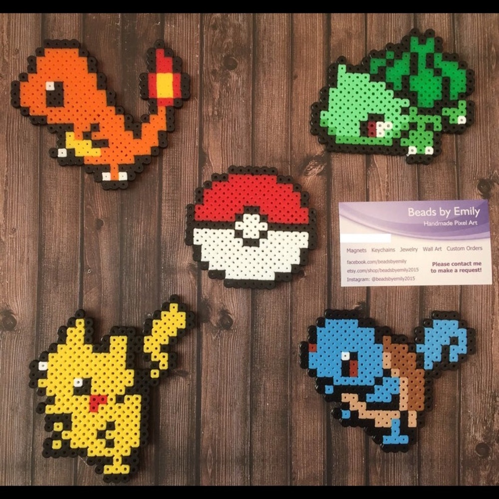 Pokemon Tree Ornaments - Handmade Christmas Decor - Pikachu Charmander Bulbasaur